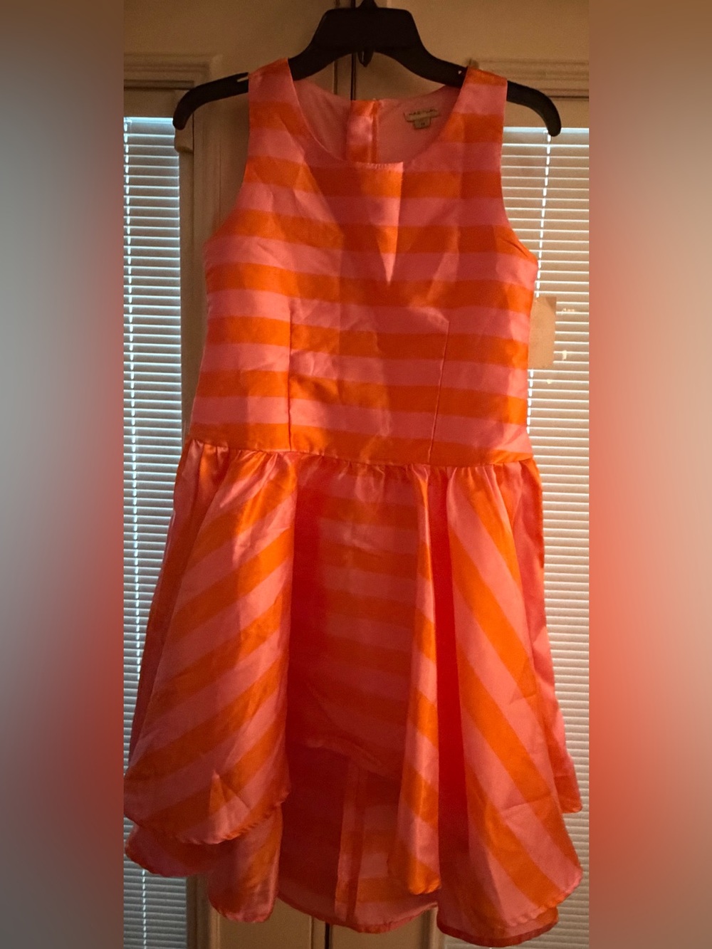 Habitual Girls Pink and Orange Striped Party Dress